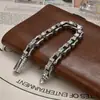 Pulsera Irregular con Ondas de Agua Chapada en Plata para Hombre Rústica Agresiva Sencilla Europea y Americana Motocicleta Hip-hop