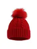 Gorro de punto trenzado para adultos transfronterizo, color liso, con pompón grande, adecuado para actividades al aire libre, proporcionando calidez y protección contra el viento