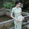 Vestido cheongsam largo de encaje compuesto de primavera y verano de 2023, estilo literario de la República de China, para niña joven.