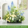 Arreglo de Flores Artificiales y Plantas Verdes HY-DS3 para Decoración de Fondo de Boda, Flor de Mesa, Decoración de Mesa de Comedor, Decoración de Flores Falsas de Lujo Ligero