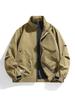 Chaqueta Nueva para Hombre 2026 con Cuello Alto de Color Sólido, Abrigo Delgado Casual Estilo Hong Kong de Talla Grande, Elegante Top Estilo Militar para Hombre