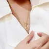Collar Geométrico Personalizado Cao Shi Xiaohongshu para Mujer, Colgante de Cadena de Estilo Nicho de Moda, Collar Popular de Estilo Nicho de Celebridad de Internet