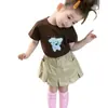 Conjunto de Ropa para Niña 2026 Nuevo Verano Ropa Infantil Casual Camiseta de Manga Corta con Estampado de Perro y Falda Conjunto de Dos Piezas