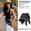 Collar tipo bufanda de estilo Old Money con puntos de anacardo y diseño pasante para mujer, diseño de nicho con un toque de alta gama, bufanda de cuello para combinar con camisas y como accesorio