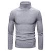 26 Moda Otoñal Europea y Americana Nueva para Hombre Camiseta Base de Alta Elasticidad Amazon Suéter de Punto Cuello Alto Suéter de Color Sólido