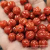 Contas de Abóbora de Jade Vermelho, Contas Soltas, Quartzo Vermelho Sangue, Pulseira de Abóbora da Sorte de Jade, Acessórios de Joias para Colar, Contas de Jade