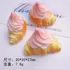 Acessórios de Resina DIY Joias Croissant Sorvete Cola de Creme Grampo de Cabelo Capa de Celular Fivela de Sapato Chaveiro Pingentes Enfeites