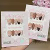 Taoshili [Creme Marrom Rosa] Design Fofo Versátil Laço Doce Poá Xadrez Unhas Vestíveis Feitas à Mão
