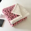 Manta Jacquard Leopard Print Catiônica Nova Personalizada de Camada Dupla, Lã Tafetá, Manta Grossa de Inverno, Manta Xale