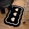Alfombra de Baño Gruesa Absorbente Simple Transfronteriza, Alfombra de Baño Antideslizante Imitación Cachemira para el Hogar, Alfombrilla Absorbente para el Suelo del Baño