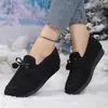 Colección nueva 2026: Zapatos de algodón peludo para mujer, un artículo popular para el comercio electrónico transfronterizo, con suela cómoda y plana, diseño fácil de poner y disponibles en tallas grandes.