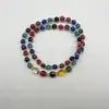 Collar de Vidrio Luminoso de Colores + Cinco Dioses de la Fortuna 0.8-0.9 Doble Círculo Estilo Pareja Pulsera Atractora de Fortuna