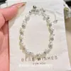Nuevo Pulsera de Cuentas Turquesa Imitación Estilo Chino Antiguo Pulsera de Flor de Metal Apilada Joyería de Moda Versátil para Mujer