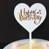 Acrílico Cumpleaños Estampado en Caliente Bandera para Insertar en Pastel Adorno Decorativo para Hornear Inserto para Pastel