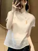 Nueva Blusa de Gasa con Cuello Mao Estilo Chino, Elegante y Adelgazante, Nuevo Top de Manga Corta Verano 2026, Ropa para Mujer, Estilo Nacional, Retro