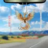 Pingente Chaveiro Novo Ornamento para Pendurar em Bolsa Phoenix Acrílico Traseiro Dourado Moderno Pingente de Carro Cruzado Gancho de Carro Transfronteiriço