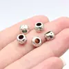 7.6X7.6X5.4Mm 0.96g Plata Antigua Europeas y Americanas Más Vendidas Redondas Manchadas con Agujero Grande Cuentas Separadoras