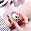 Reloj Estilo Ins para Mujer, Estilo Nicho Francés, Reloj de Cuarzo Simple de Lona, Reloj de Pulsera Ultradelgado, Esfera de Moda para Pareja