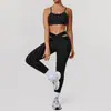 Conjunto de Yoga com Bolinhas Estampado Amazon Treino Fitness Corrida Esportes Conjunto de Duas Peças Calça de Yoga de Cintura Alta para Mulheres