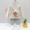 Ropa infantil de dibujos animados para niños de otoño, nueva ropa de oso de bebé coreano, ropa infantil Huzhou Zhili con productos