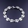 Pulseira Cubana de Aço Inoxidável Europeia e Americana Cruzada Combinação Figaro Traje Completo Moda Pulseira Masculina de Titânio Ouro