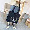 Bolso de lona portátil tipo chaleco, novedad de 2023, bolso de mujer, estilo coreano, moderno, de gran capacidad, bolso de hombro, bolso con estampado en blanco
