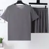 Pijama de seda de hielo de NASA para hombre, verano, manga corta, nuevo, talla grande, fresco, fino, dibujos animados, juvenil, conjunto de ropa para el hogar