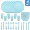 Amazon Transfronterizo Platos, Vajilla y Vasos Coloridos de PP para Niños, Platos para Comedor en Casa, Tazones para Sopa y Vasos, Juego de Cubiertos de 18 Piezas