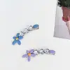 Exquisito Pasador de Pelo con Forma de Corazón de Flor y Pedrería para Mujer Ambiente Primavera Verano Pasador de Pelo Pinza Lateral Pinza para Flequillo Nuevos Accesorios para el Cabello