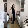 Verano 2025 Nuevo Estilo Vestido Sexy Bodycon para Mujer Estilo Francés para la Hora del Té Vestido Largo Negro Sexy Ajustado