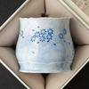 Taza Maestra Estilo Antiguo con Ceniza de Planta, Uso Doméstico Personal, Taza Base Flor de Loto Margarita Azul, Taza Grande de Té Kung Fu, Taza de Degustación, Cuenco de Té