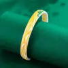 Plata Pura 9999 Color Esmalte Mil Millas de Ríos y Montañas Zorro Pulsera de Plata Esterlina para Mujer Sólida Abierta Nuevo Estilo Chino Pulsera de Plata Regalo