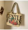 Bolso de Gran Capacidad para Otoño e Invierno para Mujer 2023 Nuevo con Letras Bolso Tote de Lona Estudiante Universitario Clase Bolso Tote de Hombro