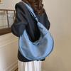 Bolso de mezclilla de gran capacidad para mujer, bolso bandolera estilo campus, estilo retro artístico, estilo dumplings, 2025