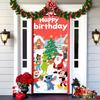 Popular Transfronterizo Monstruo Peludo Verde Grinch Cubierta Colgante para Puerta Tela de Fondo Decoración de Puerta de Casa Atmósfera Festiva Tela Colgante Colgante