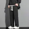 Pantalones Finos de Seda de Hielo de Verano para Hombre Marca de Moda Casual Pierna Ancha Rectos Talla Grande Color Sólido Pantalones Deportivos de Moda