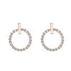 Pendientes de Aro Pequeños Redondos Incrustados de Diamantes, Pendientes Cortos de Moda Estilo Coreano, Pendientes Personalizados Simples y Versátiles para Mujer al por Mayor
