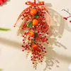 Decorações de Ano Novo de 2026, Ano do Cavalo, para o Festival da Primavera e o Dia de Ano Novo, Decorações de Cordão de Frutas Vermelhas de Alto Padrão para a Sala de Estar, Enfeites Pendentes de Frutas da Fortuna