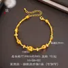 Puzuo Retención Fuerte del Color Método Antiguo Oro Arena Patrón de Martillo Octagonal Cuadrado Pulsera de Cuentas para Baile de Azúcar Estilo Chino Joyería de Lujo Ligero Nicho Venta al por Mayor