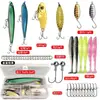 Conjunto de Iscas, Conjunto Completo de Spinnerbaits, Iscas Minnow, Iscas de Sapo, Iscas Macias, Iscas Transfronteiriças para Pesca em Todas as Camadas da Água
