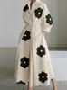 Vestido Cruzado Europeo y Americano 2026 Estilo Nuevo Casual de Oficina Moda Cuello Polo Manga Larga con Cintura Elástica y Dobladillo Amplio