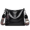Bolso de cubo vintage para mujer de alta gama en piel de vaca encerada bolso de hombro moda para ir al trabajo correa de hombro ancha bolso mensajero una generación de pelo
