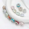 Nueva Piedra Ojo de Gato Cadena de Diamante Cuentas Planas Bola de Diamante Cuentas Usables con Agujero Recto DIY Llavero Cadena de Bolsa Accesorios Mayoreo
