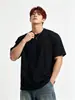 Camiseta de Manga Corta para Hombre, Camiseta de Algodón Puro de Verano para Hombre, Top para Hombre, de Media Manga, Blanca de Cuello Redondo, Pulóver
