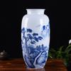 Vaso de cerâmica pintado à mão paisagem azul e branca decoração de chão sala de estar arranjo de flores armário de TV decoração de escritório cartão de coleção atacado