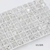 Rhinestones para Uñas Flor de Hielo Blanca Cristal Dongzhou, Rhinestones Ovalados y Cuadrados con Base de Punta, Rhinestones Deslumbrantes de Hielo Triturado, Rhinestones Portátiles para Uñas