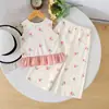 Conjunto de Dos Piezas de Falda y Blusa sin Mangas Estilo Coreano Princesa para Niñas Verano 2026 Bordado de Trébol de Cuatro Hojas