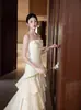 Vestido de Noite Tomara que Caia para Mulheres 2026 Novo Estilo Elegante Slim Fit Vestido de Noivado Pode Ser Usado Casualment Cor Champanhe Vestido em Camadas