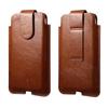 Comércio exterior universal 7,2 polegadas primeira camada de couro bolsa de cintura para Apple 12 Samsung Xiaomi Huawei flip magnetic bag