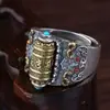 Anillo de Seis Caracteres de Palabras Verdaderas para Hombre Personalidad Trendy Retro Anillo Individual Giratorio Retro Anillo de Personalidad Tendencia